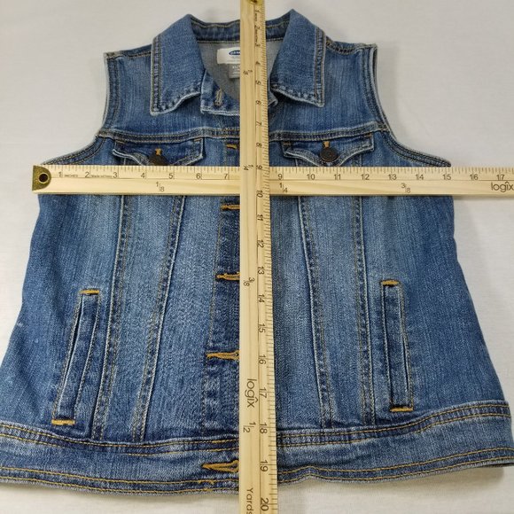 OLD NAVY Blue Vest Girl's Size 14 XL Denim Jean - Picture 10 of 10